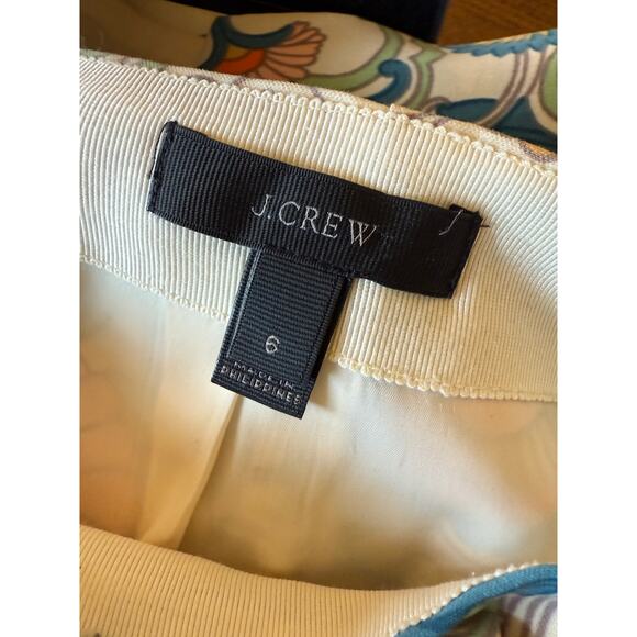J.Crew Silk Floral Tie Waist Skirt Size 6 Lined Retro Botanical Print - Picture 2 of 6